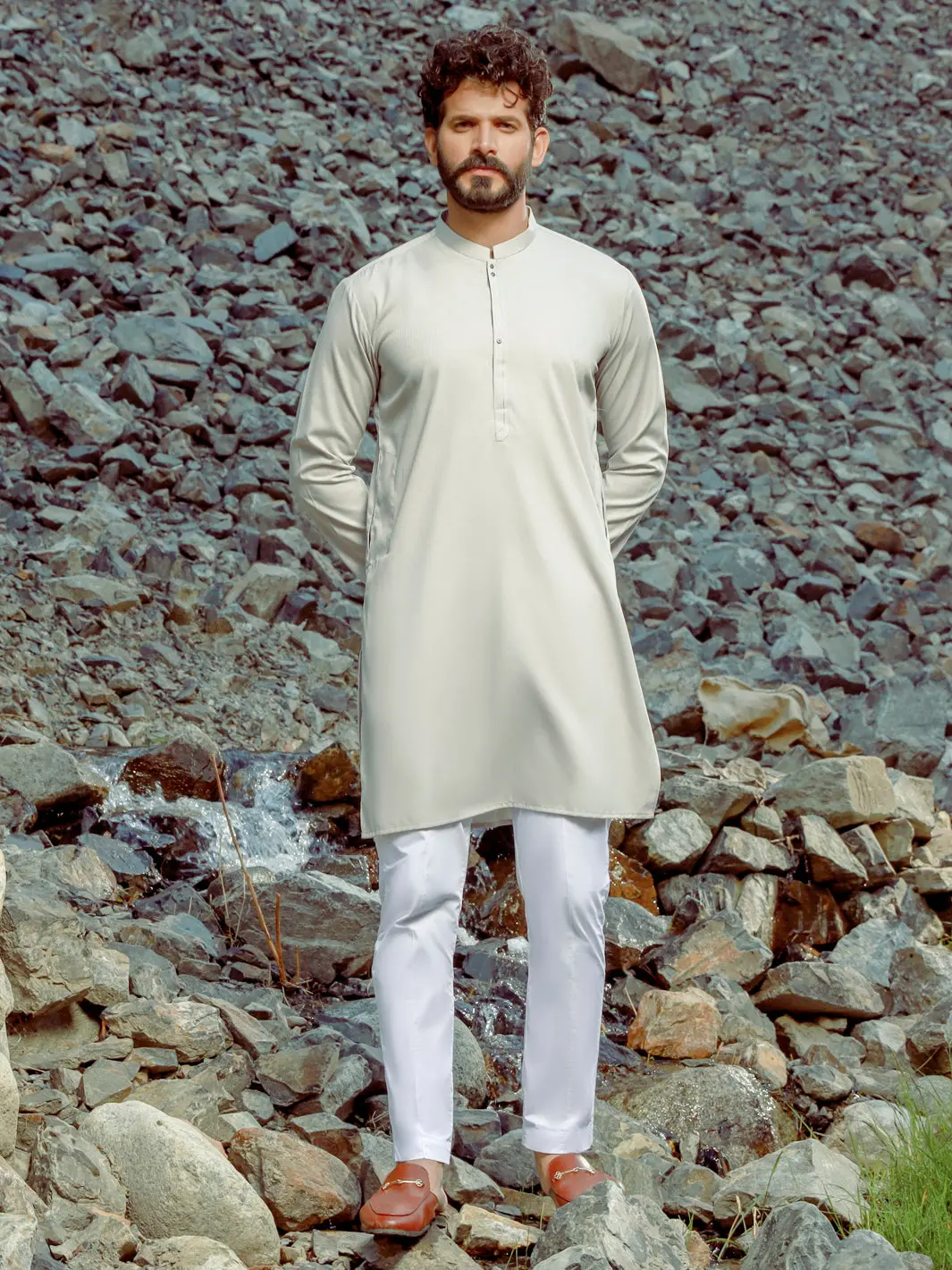 Light Grey Kurta - Al-K-1035 1
