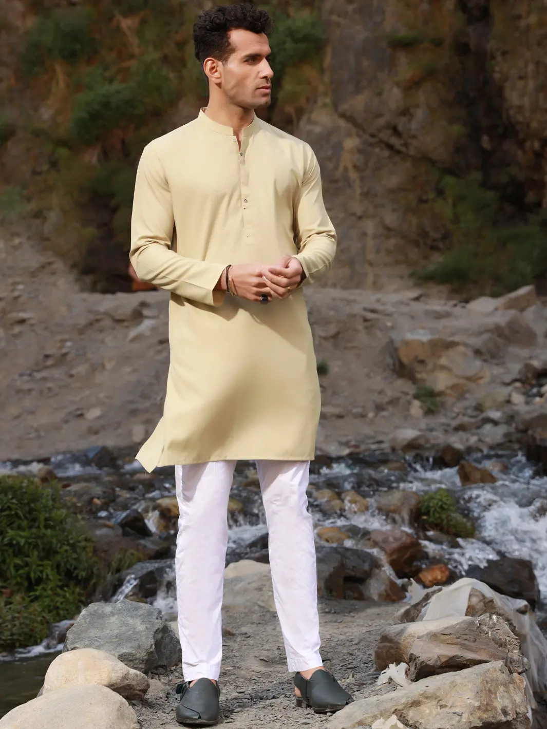 Light Green Kurta - Al-K-1036 1
