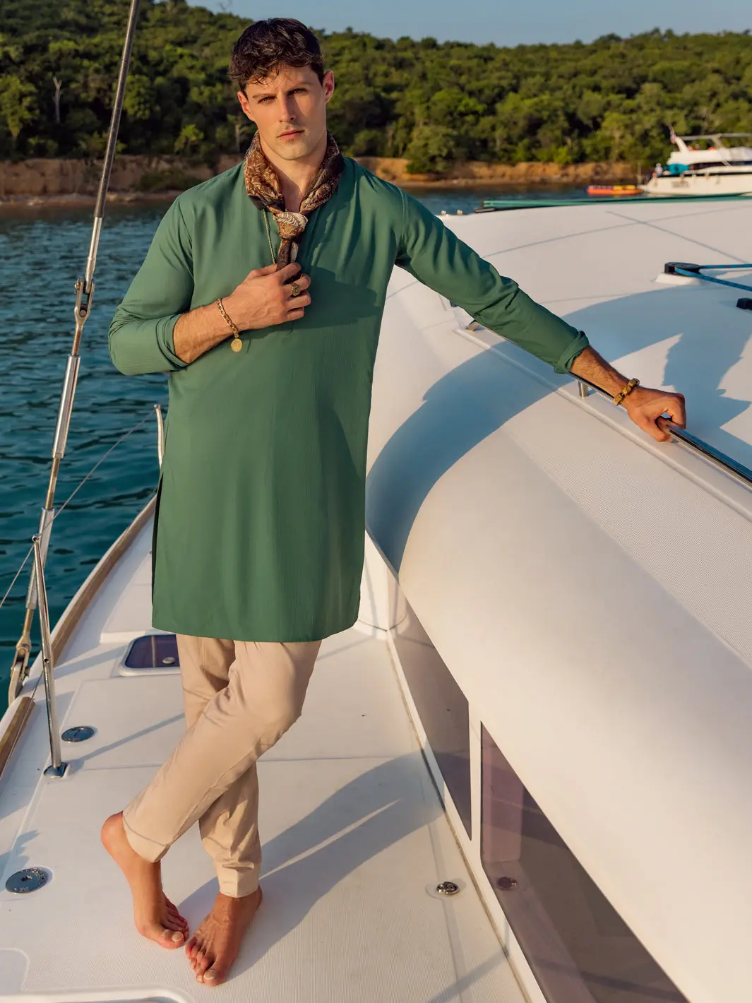 Green Kurta - Al-K-1047 1
