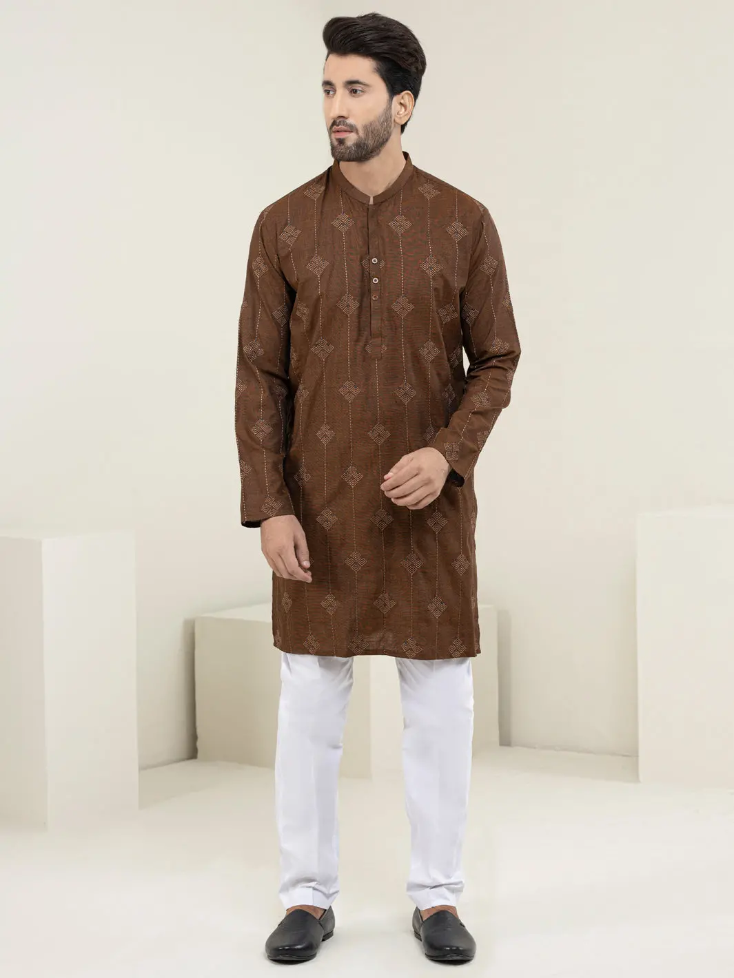 Brown Kurta - Al-K-1120D 1