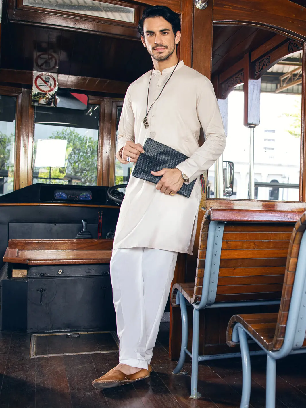 Cream Cotton Kurta - Al-K-1139A 1