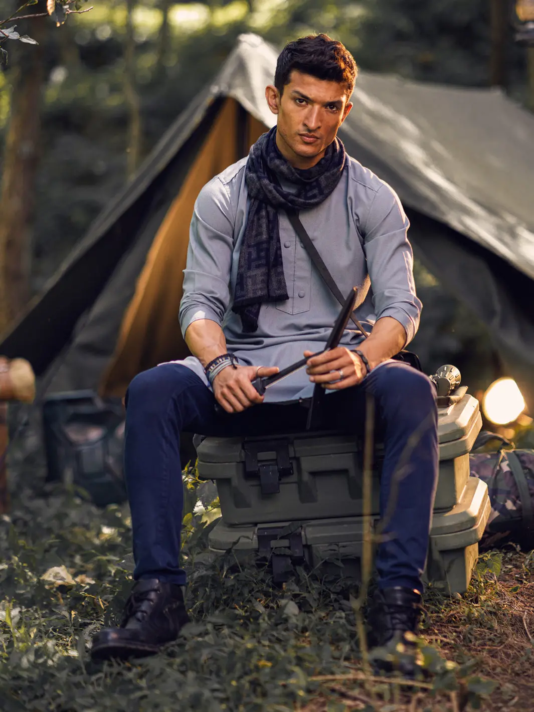 Grey Kurta - Al-K-1143C 1