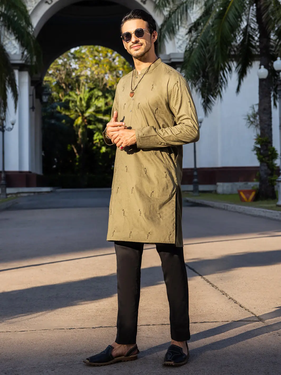 Green Cotton Kurta - Al-K-1147A 1
