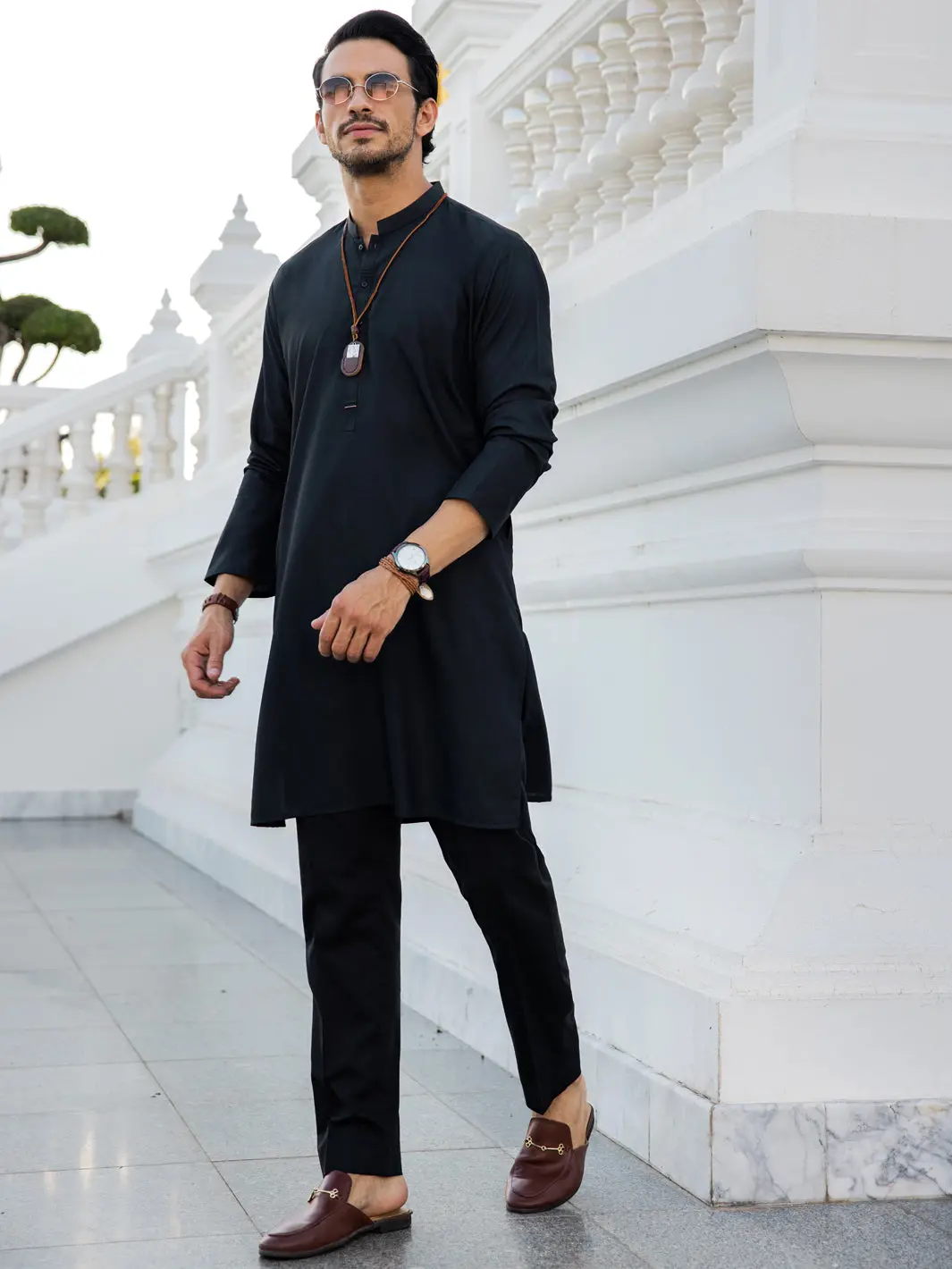 Black Blended Kurta - Al-K-1148C 1