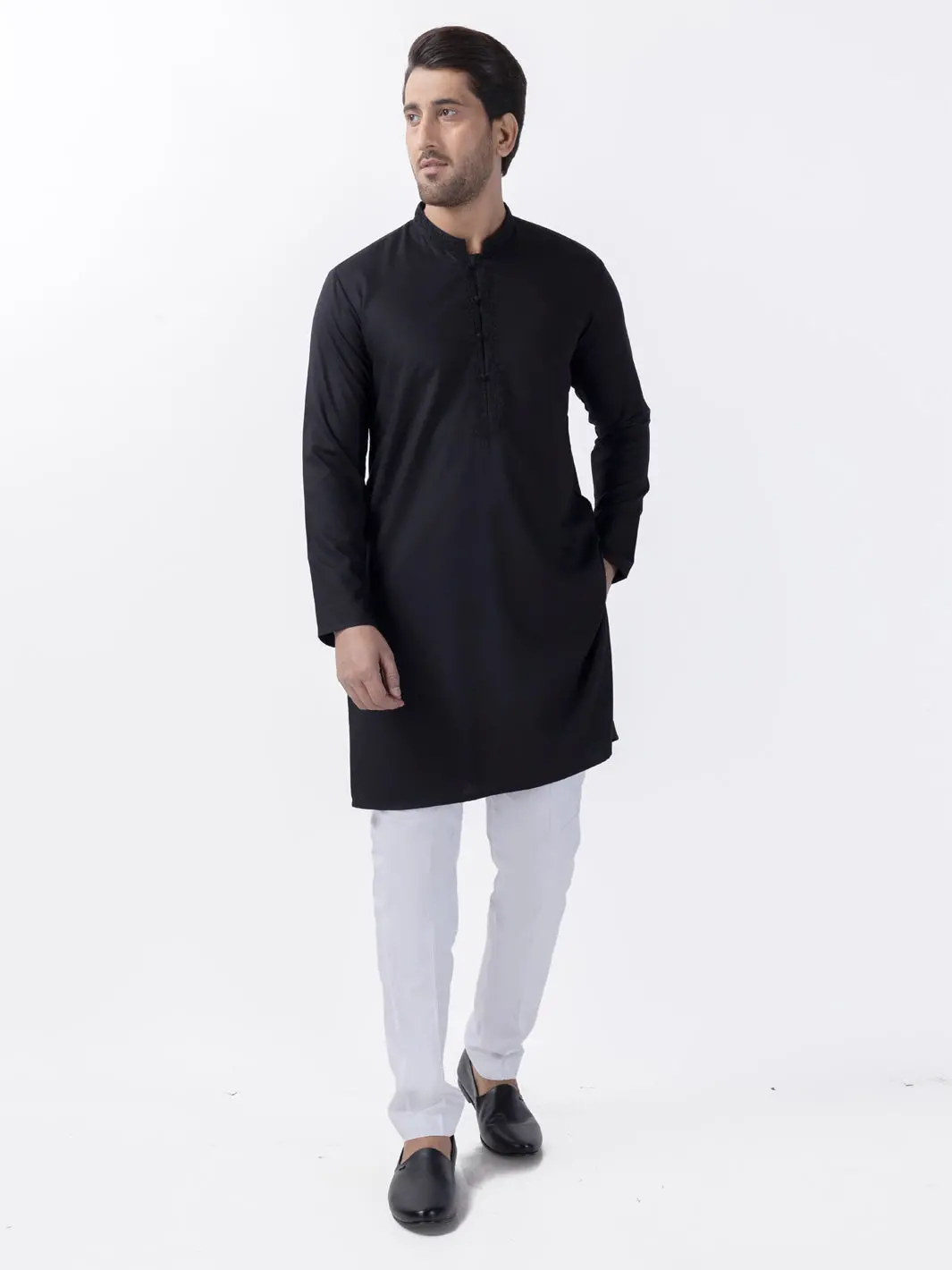 Black Blended Kurta - Al-K-1157C 1