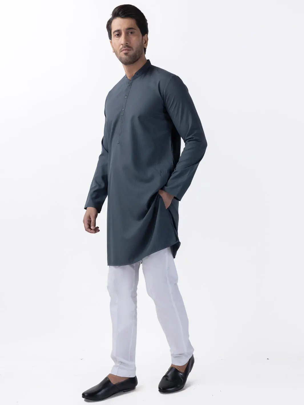 Green Blended Kurta - Al-K-1163 1