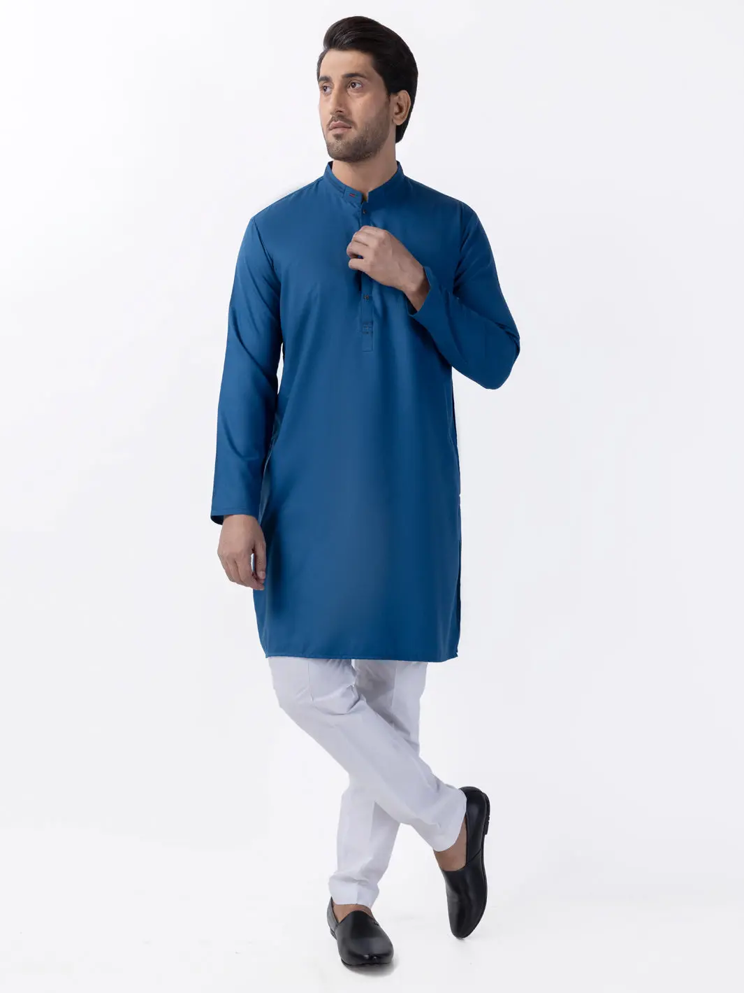 Blue Blended Kurta - Al-K-1166 1