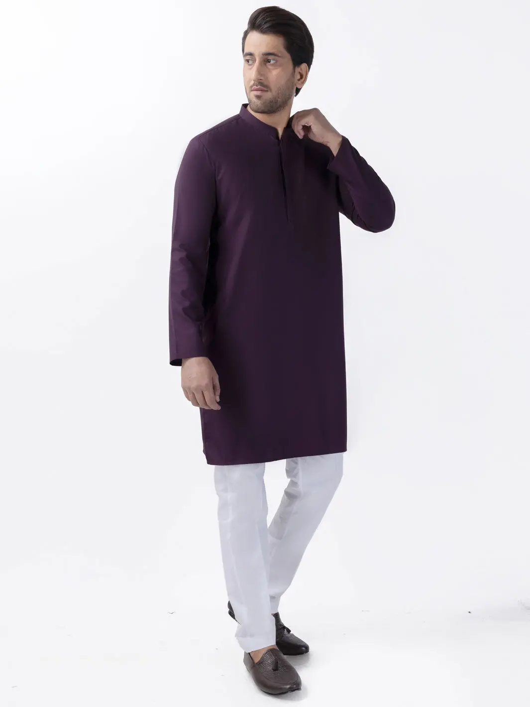 Purple Blended Kurta - Al-K-1167 1