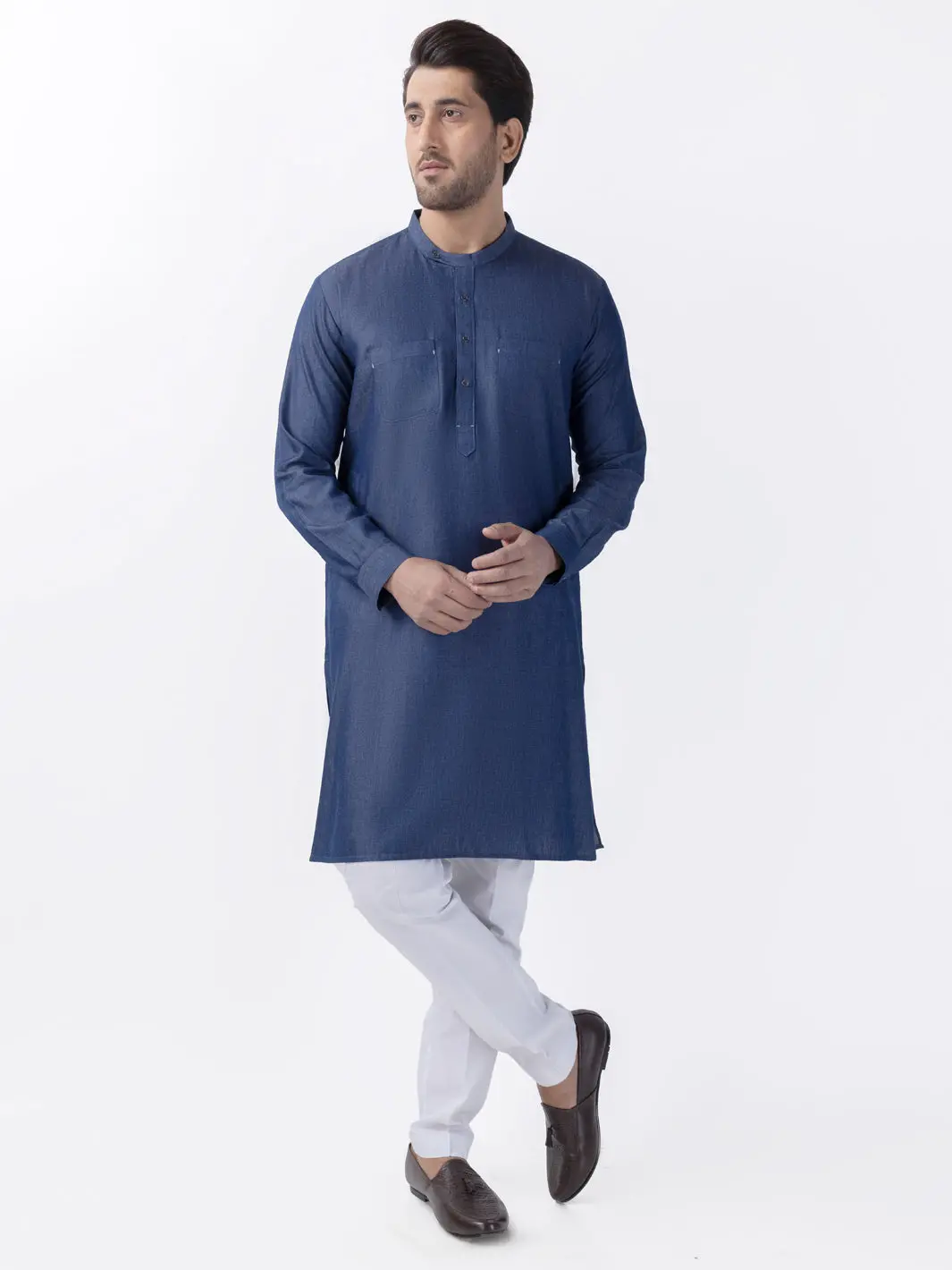 Indigo Blended Kurta - Al-K-1174 1