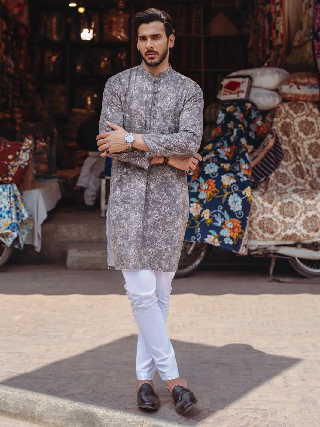 Brown Cotton Kurta - Al-K-1188 1