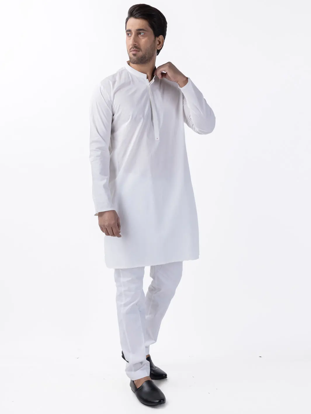 White Blended Kurta - Al-K-1194A 1