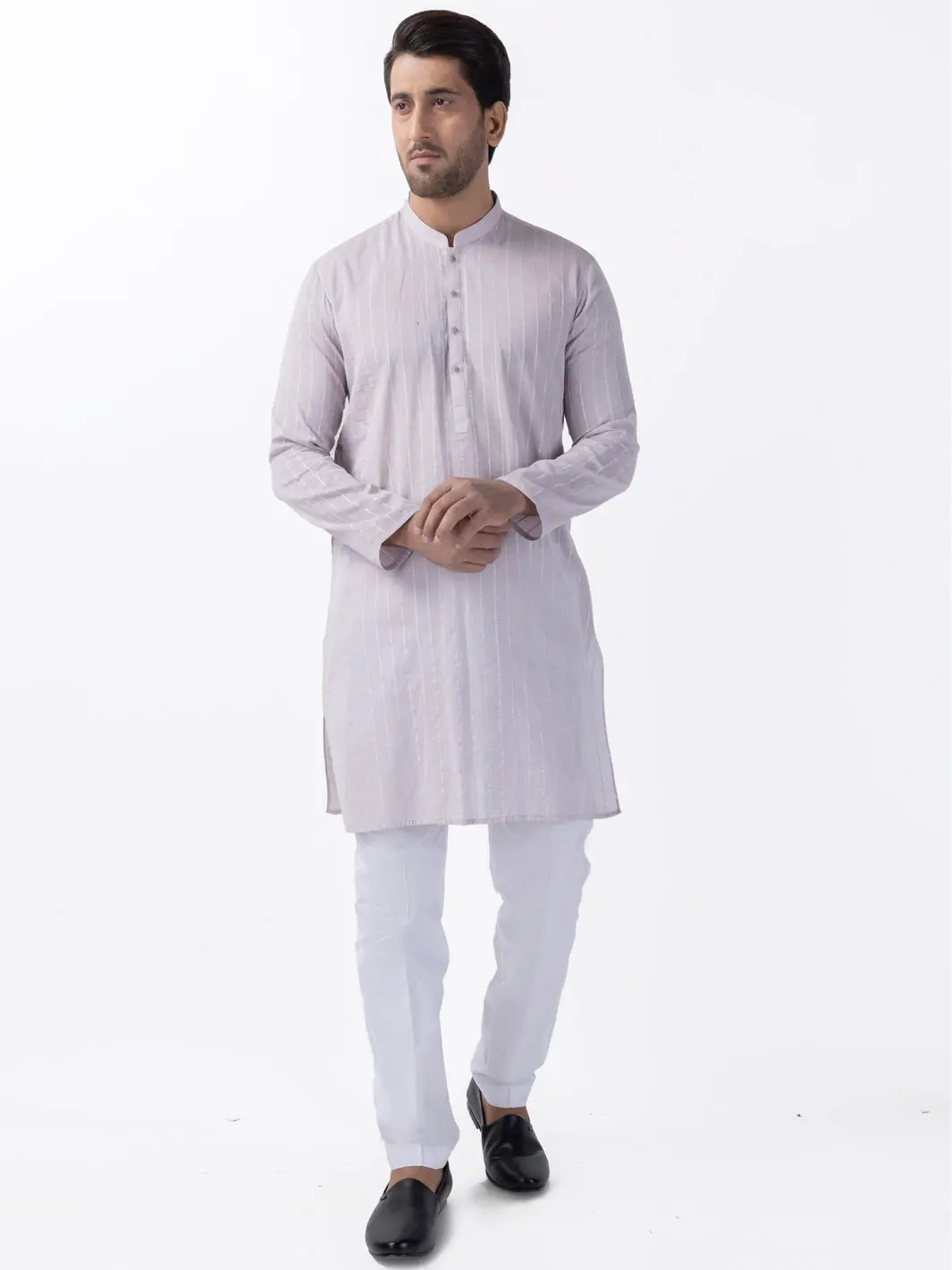 Light Pink Cotton Kurta - Al-K-1196C 1