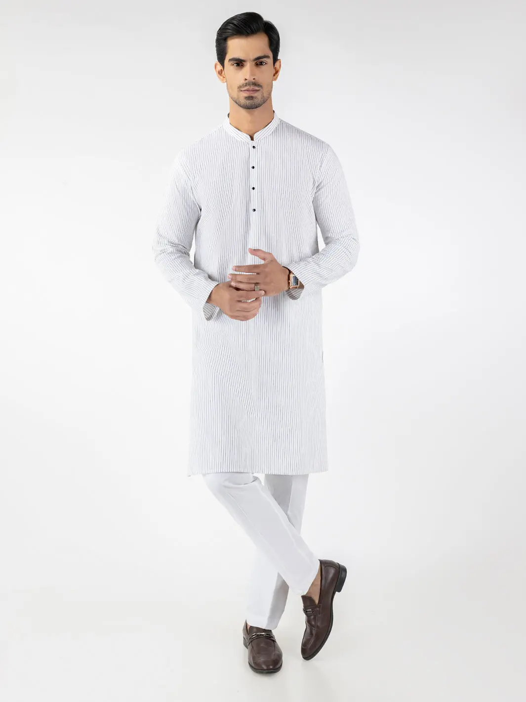 White Blended Kurta - Al-K-1248 1