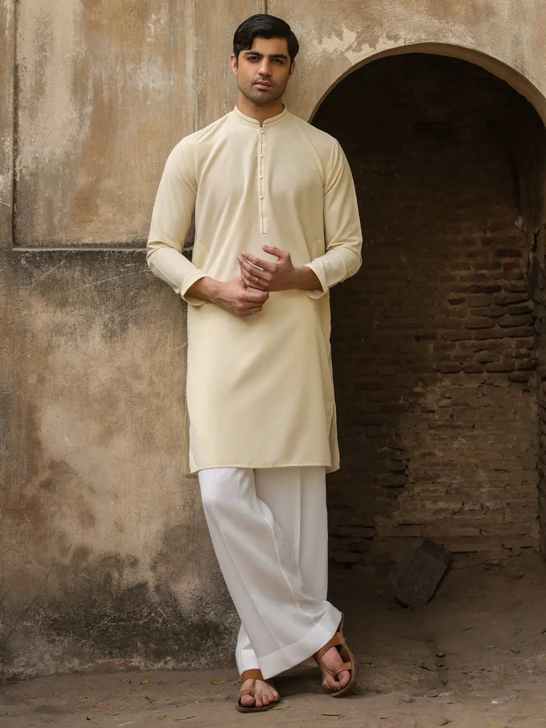 Cream Cut & Sew Kurta - Al-K-1302 1