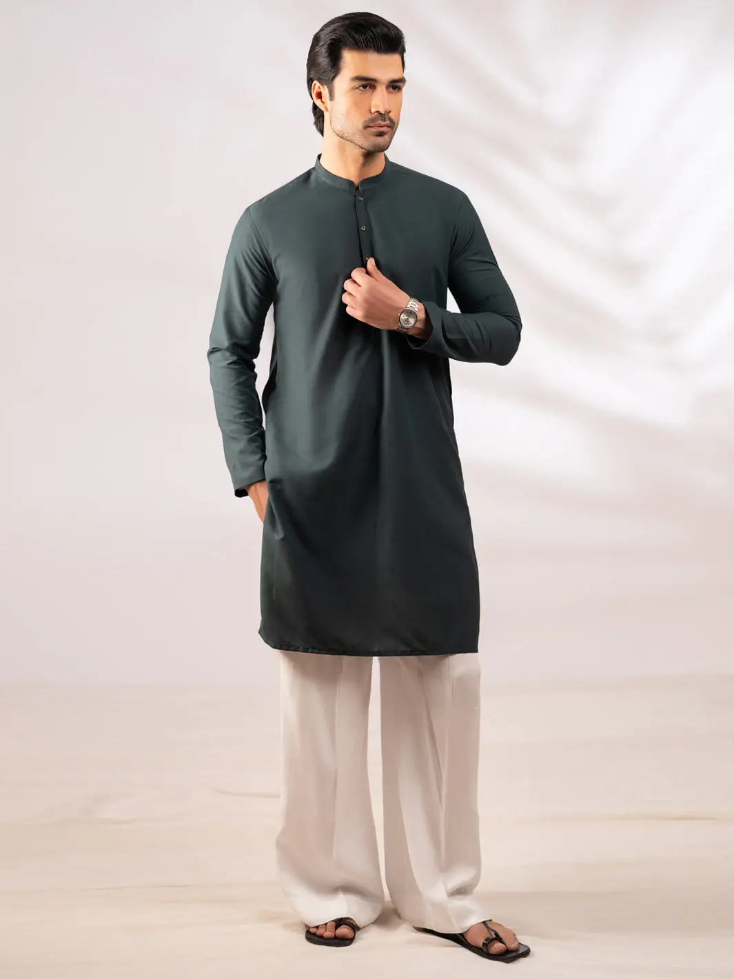 Green Cut & Sew Kurta - Al-K-1305 1