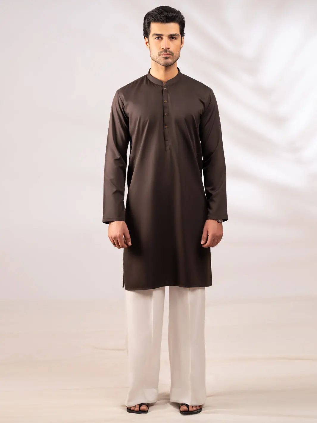 Brown Plain Kurta - Al-K-1309 1