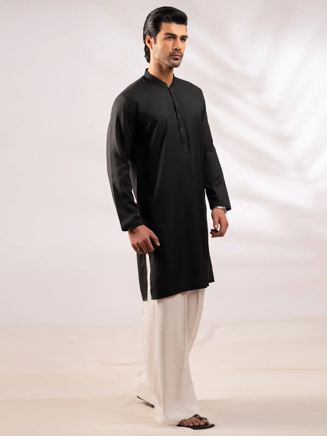 Black Plain Kurta - Al-K-1310 1