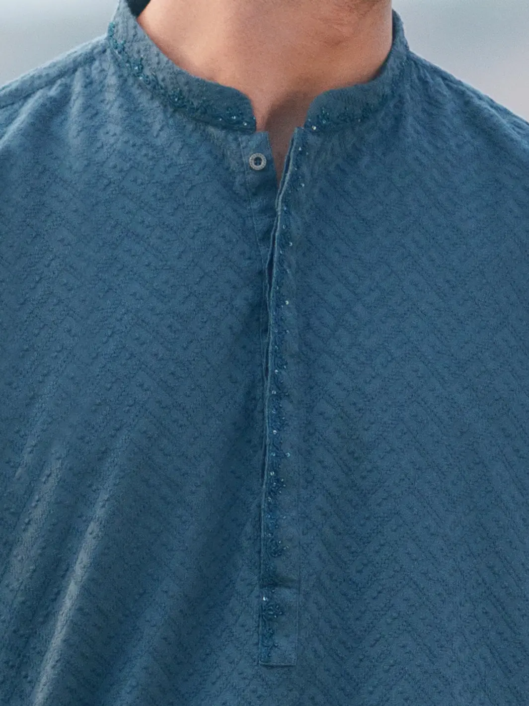 Green Cotton Formal Kurta - Al-K-1311C 4