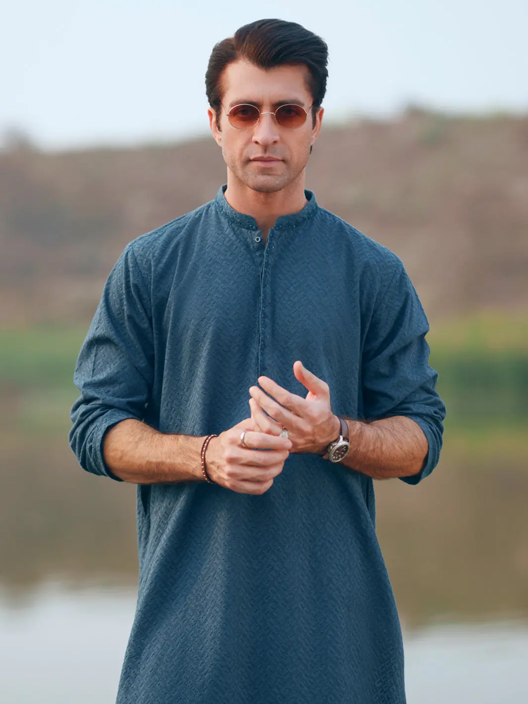 Green Cotton Formal Kurta - Al-K-1311C 2