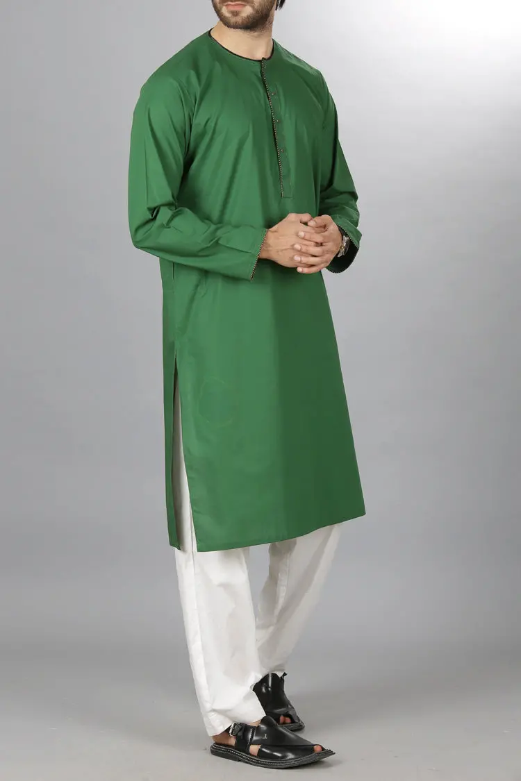 Green Cotton Kurta - Al-K-399 1