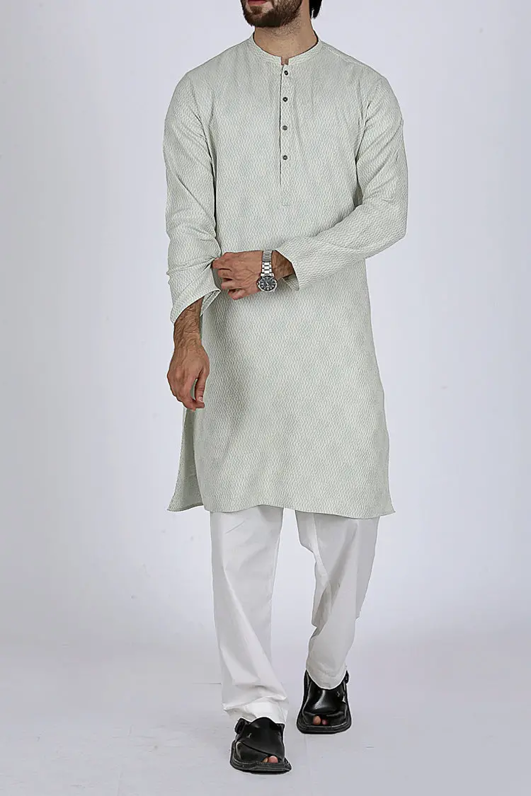 Sky Blue Slim Fit Kurta - Al-K-501 1