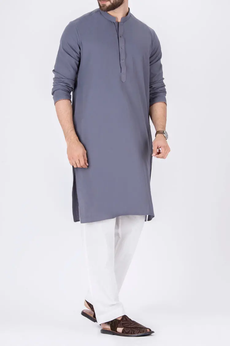 Teal Blue Blended Kurta - Al-K-687 1