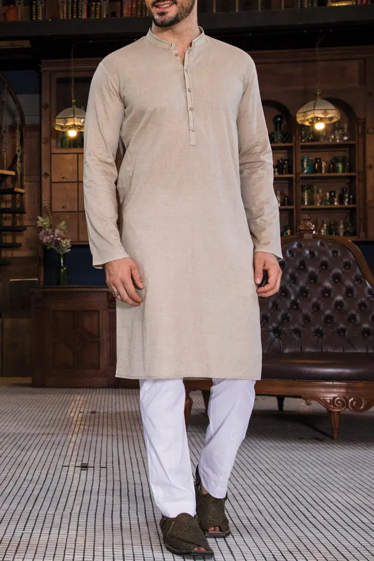 Khaki Blended Kurta - Al-K-713 1