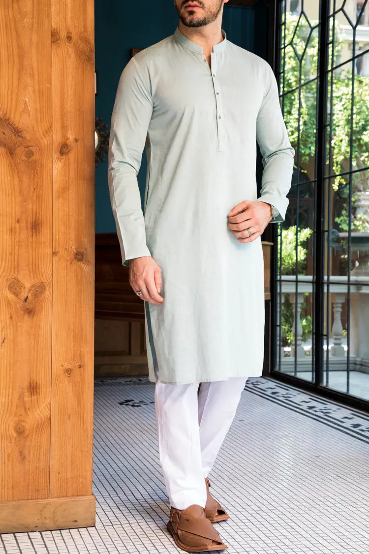 Sea Green Blended Kurta - Al-K-714 1