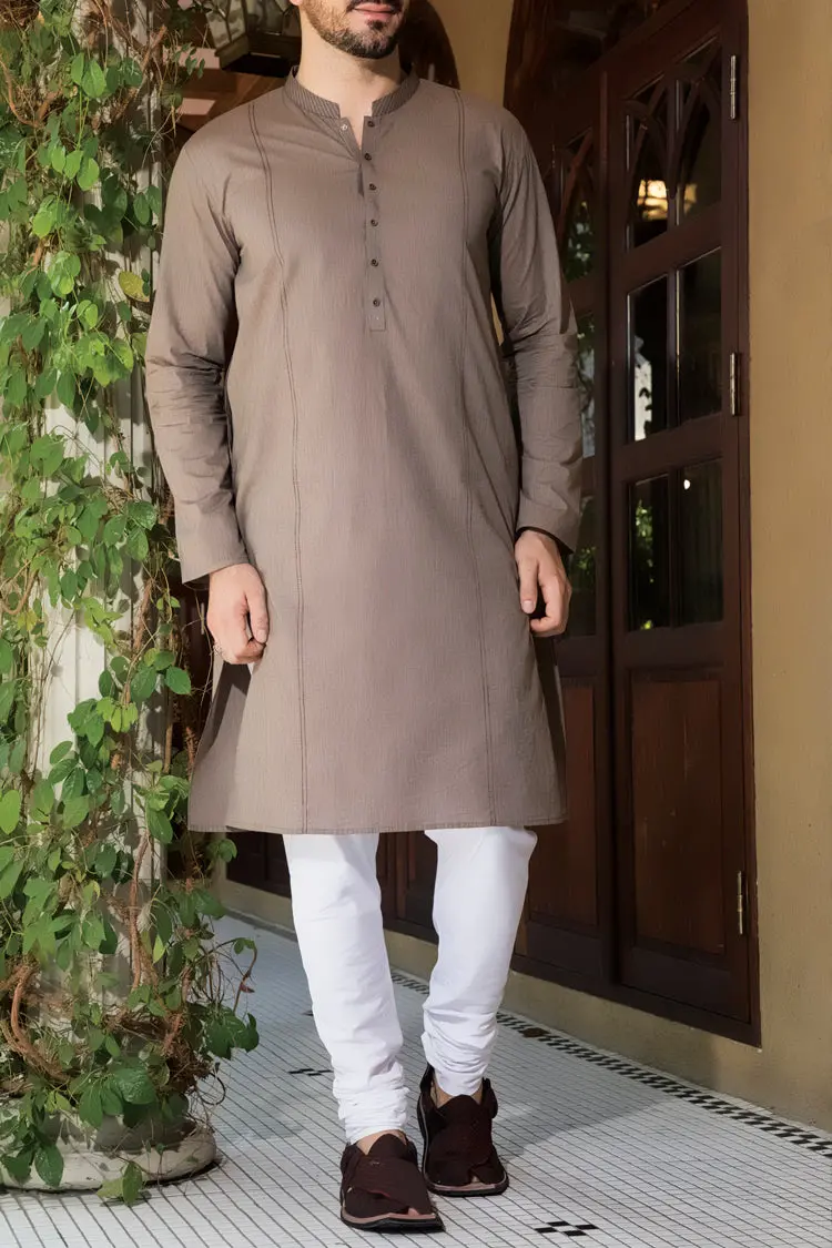 Brown Blended Kurta - Al-K-742 1