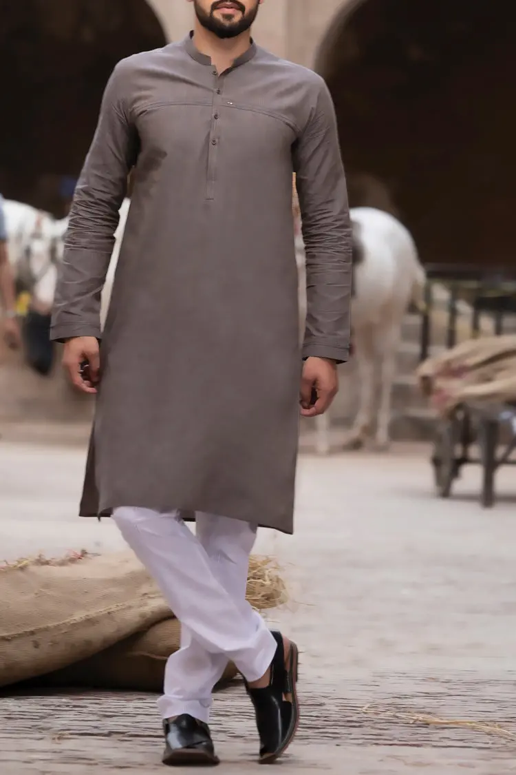 Brown Cotton Kurta - Al-K-747 1