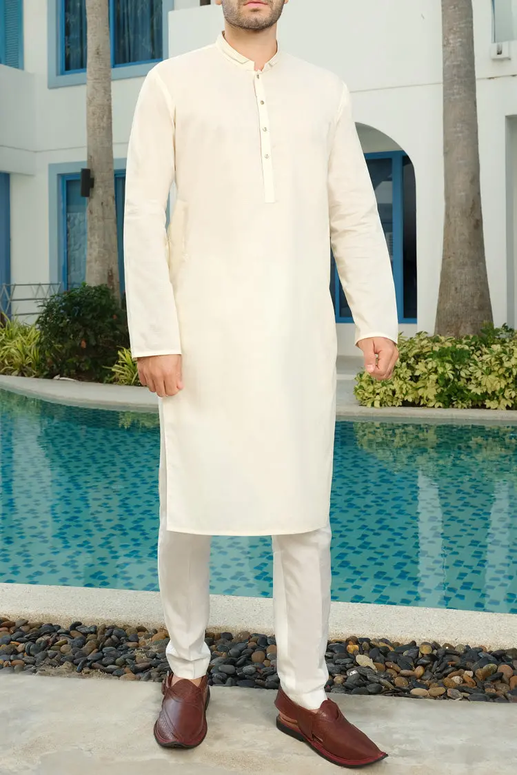 Off White Blended Kurta - Al-K-795 1