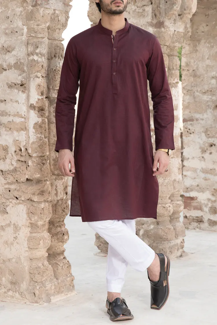 Maroon Cotton Kurta - Al-K-799 1
