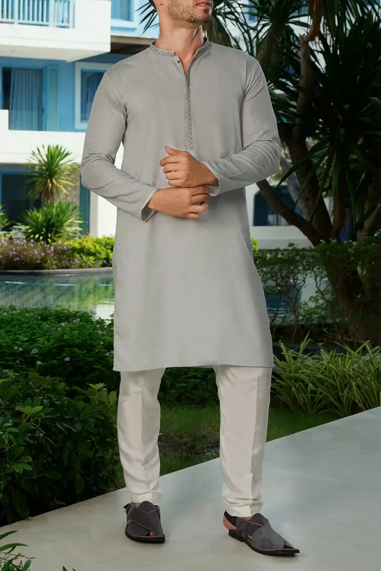 Light Blue Blended Kurta - Al-K-814 1