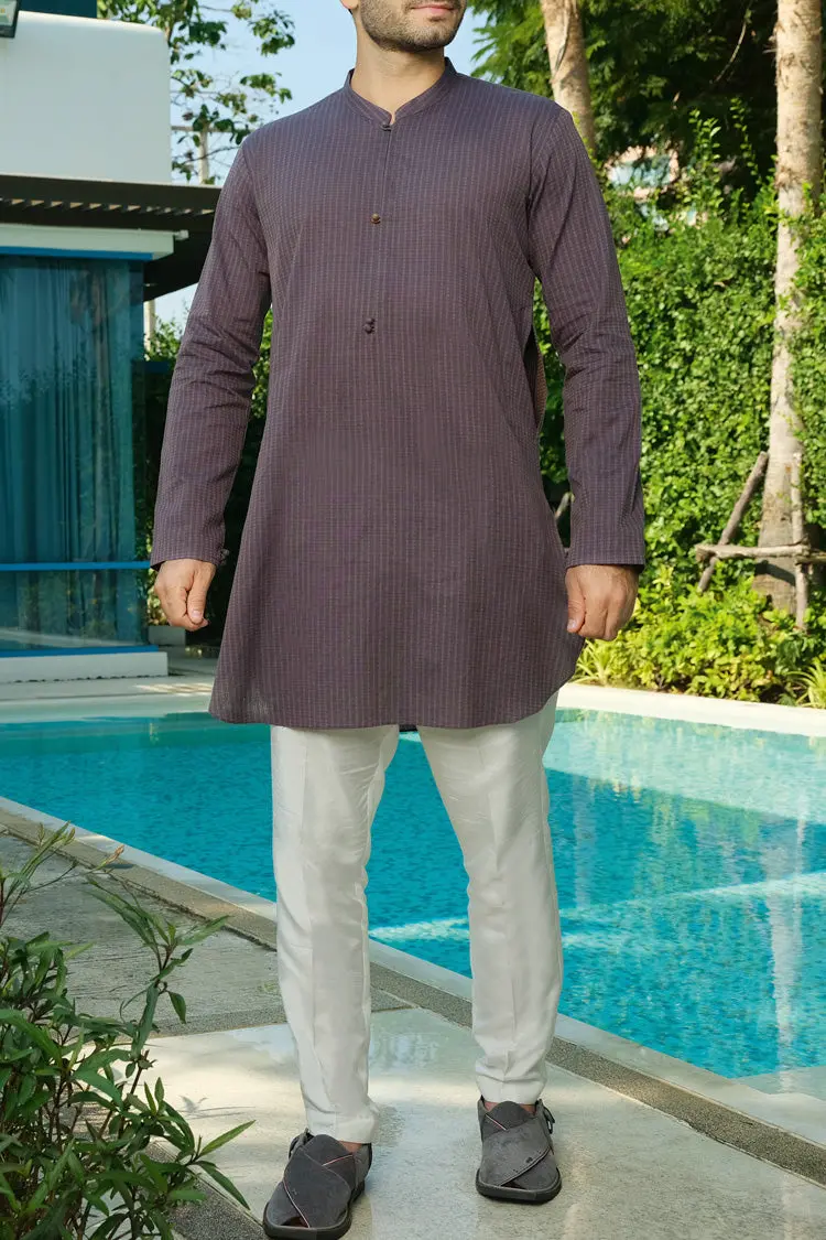 Blue Blended Kurta - Al-K-840 1