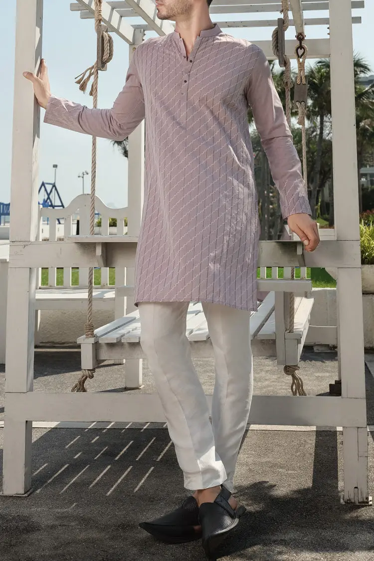 Light Pink Blended Kurta - Al-K-841A 1