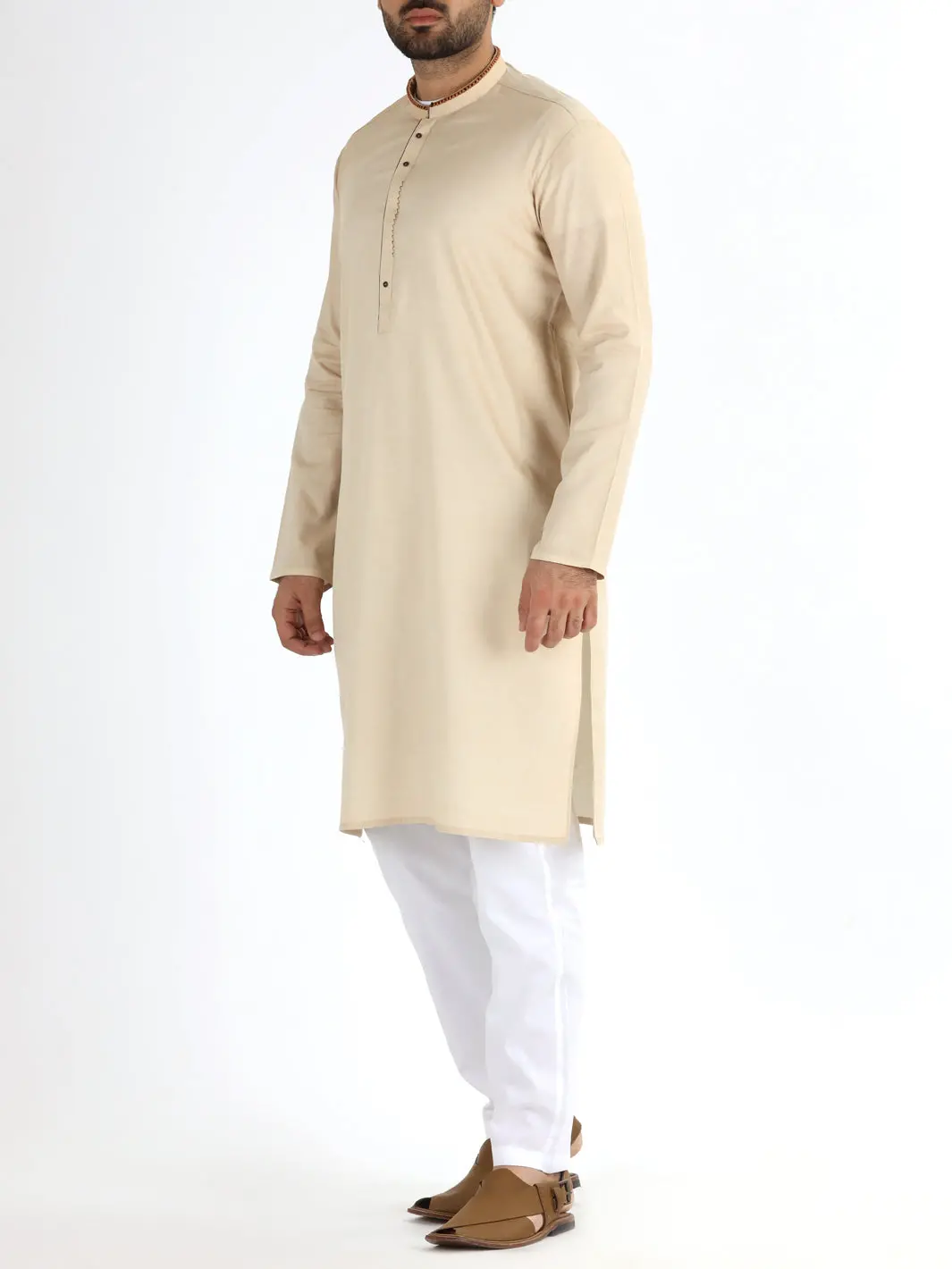 Beige Blended Kurta - Al-K-842 1