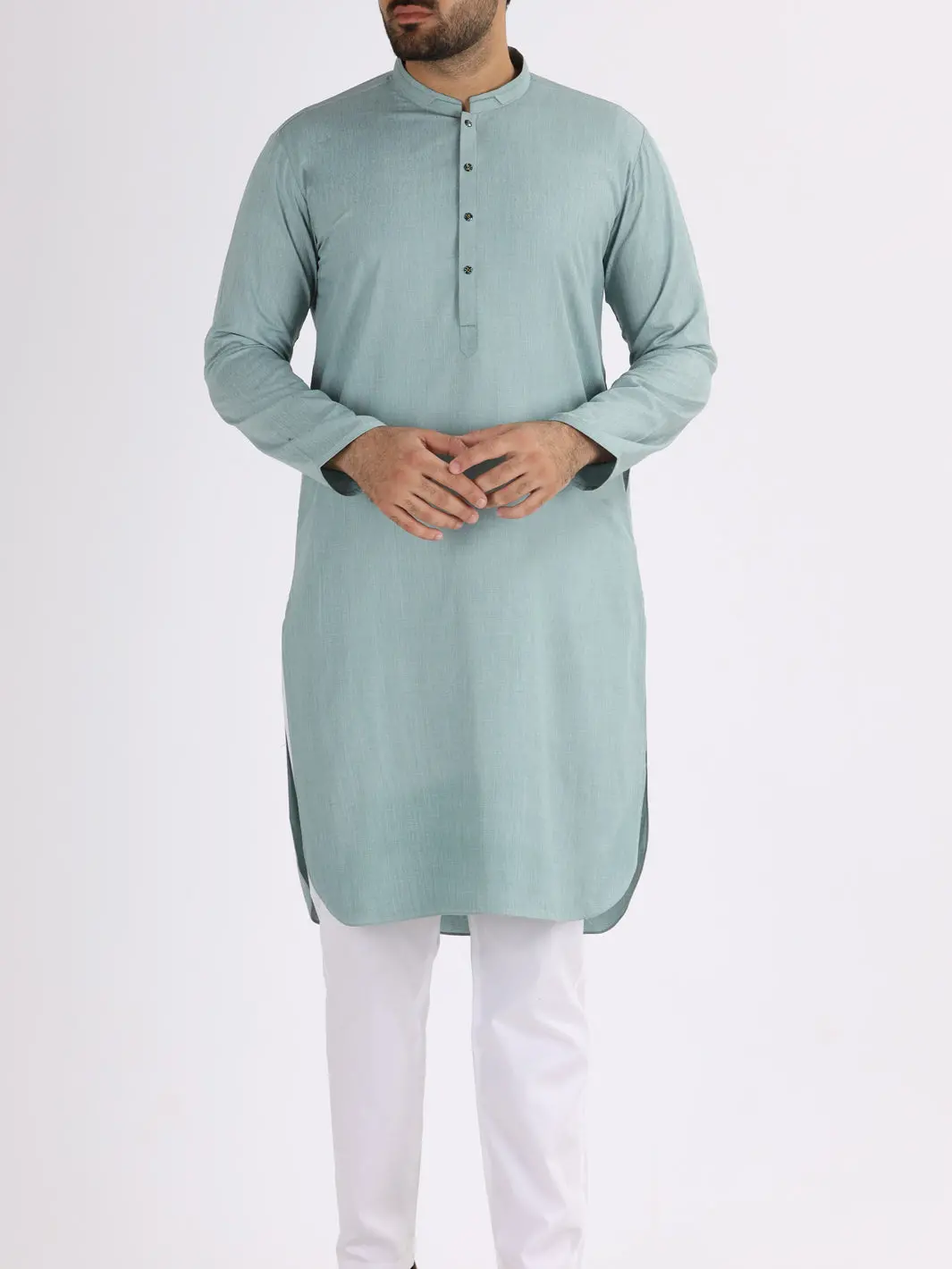 Light Green Blended Kurta - Al-K-861 1