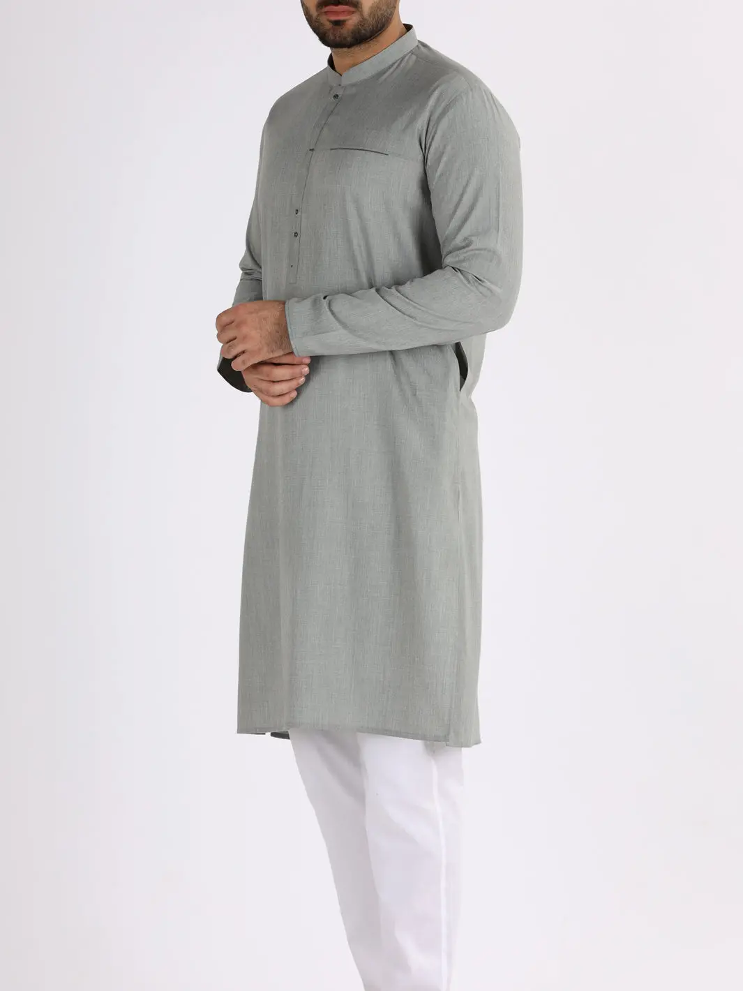 Ash Grey Blended Kurta - Al-K-862 1