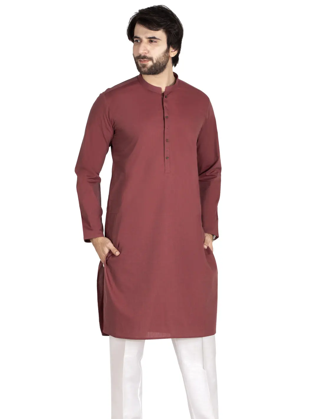 Maroon Blended Kurta - Al-K-880 1