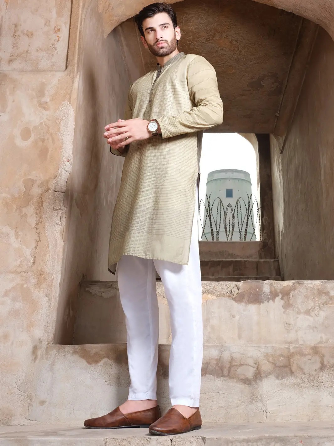 Green Cotton Kurta - Al-K-885 1