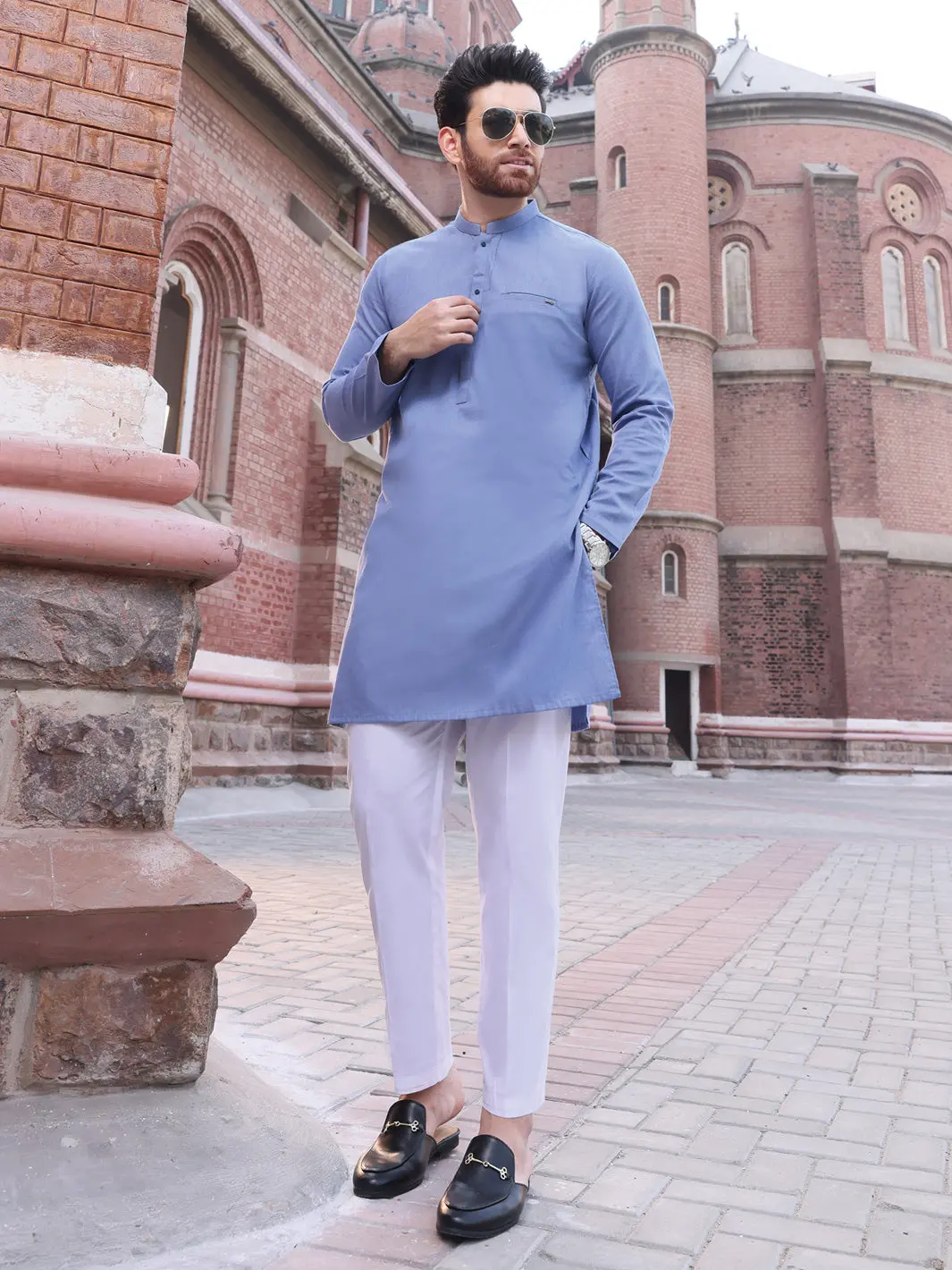 Blue Cotton Kurta - Al-K-889 1