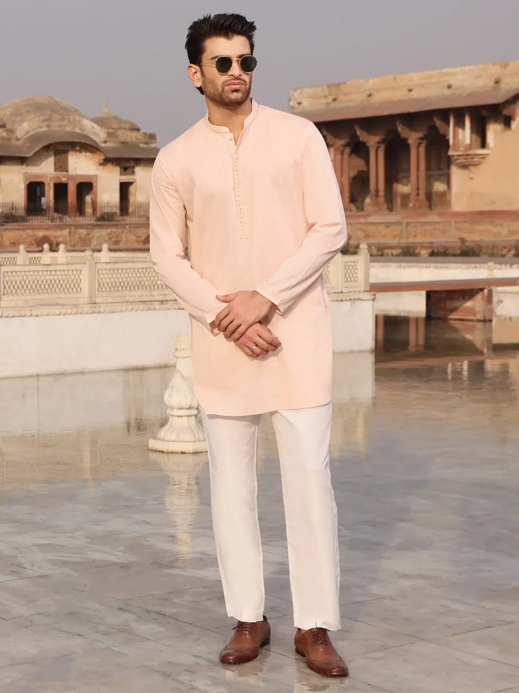 Pink Cotton Kurta - Al-K-892 1