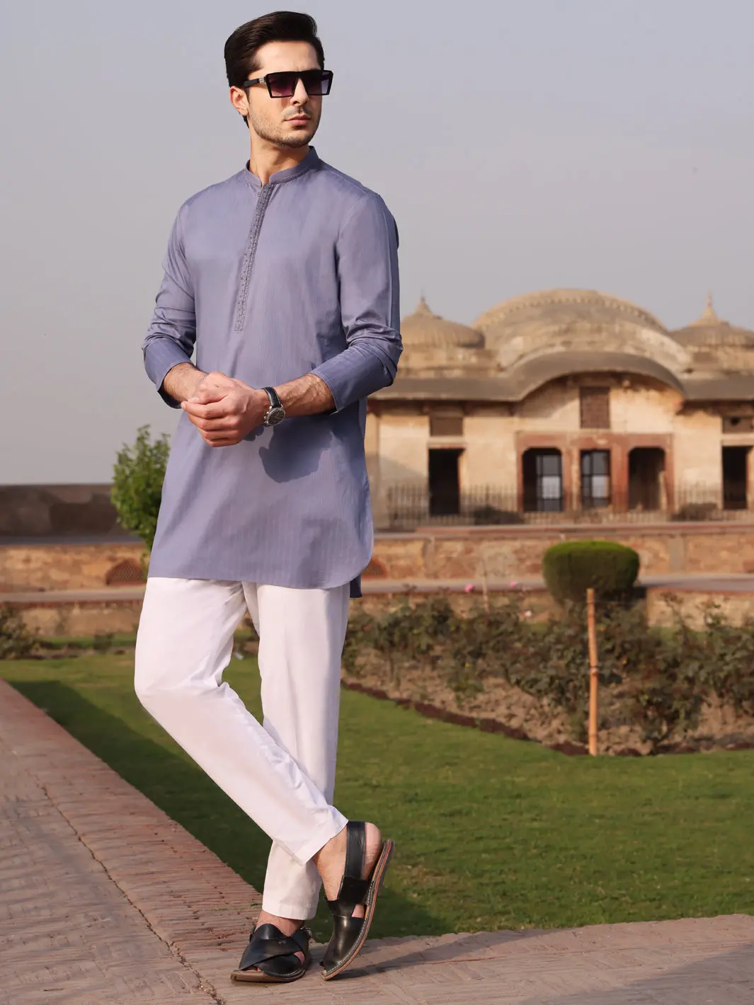 Purple Cotton Kurta - Al-K-893A 1