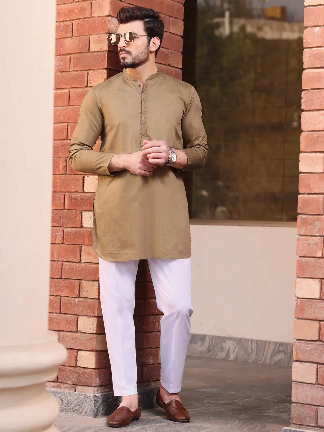 Green Cotton Kurta - Al-K-894 1