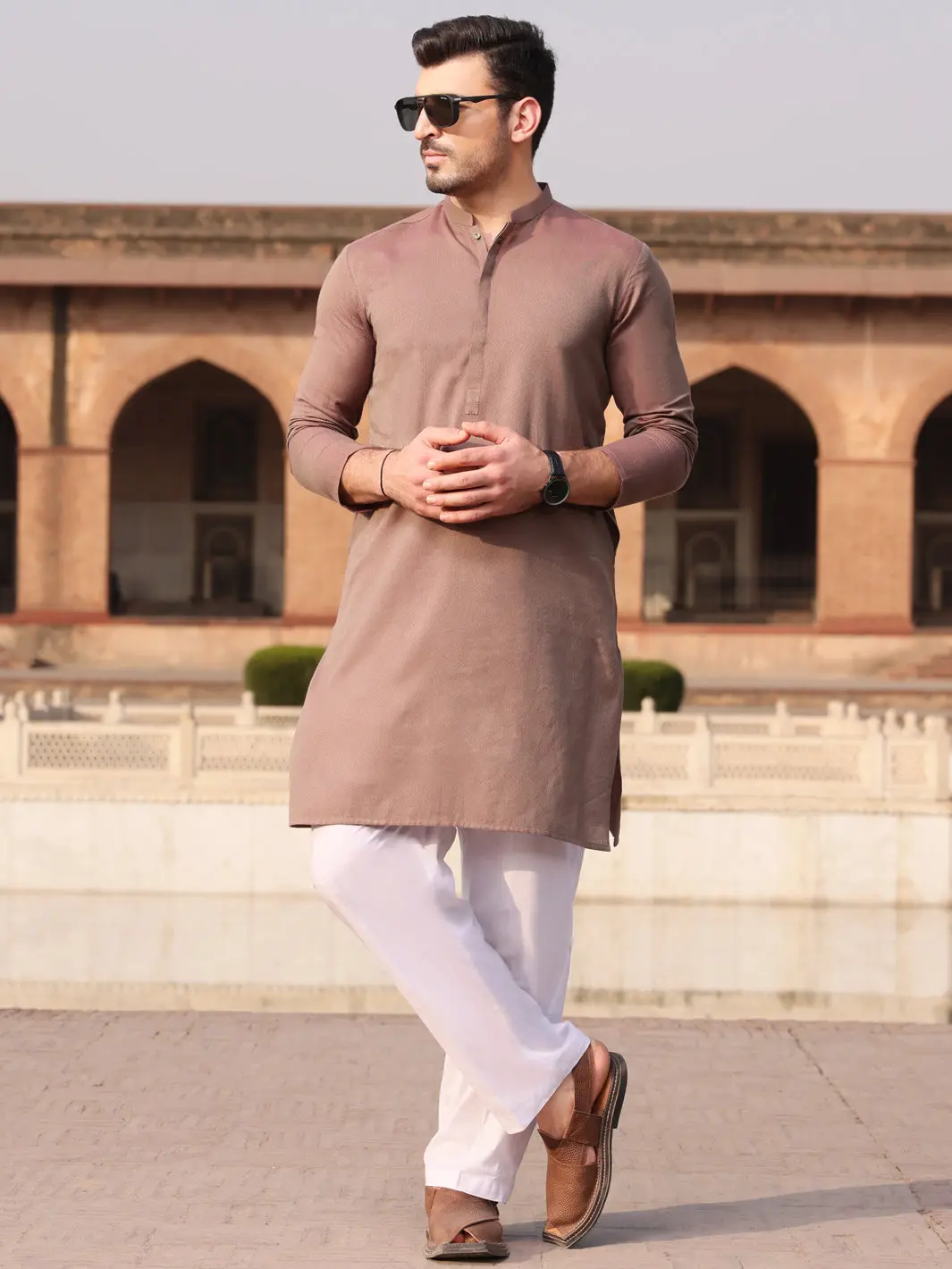 Brown Cotton Kurta - Al-K-912 1