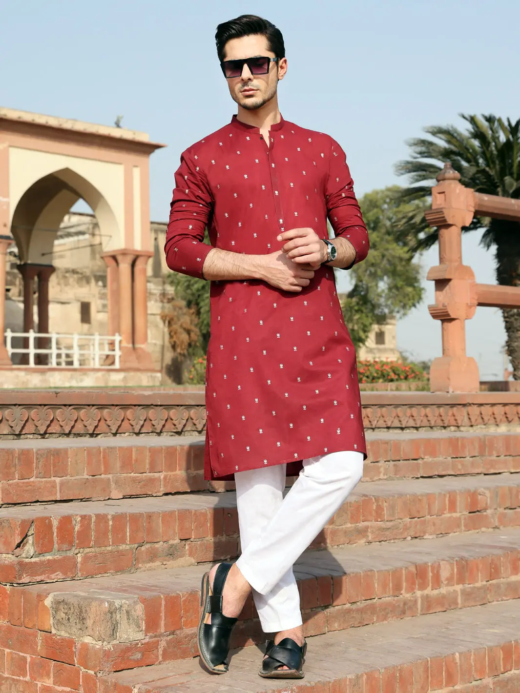 Maroon Blended Kurta - Al-K-913B 1