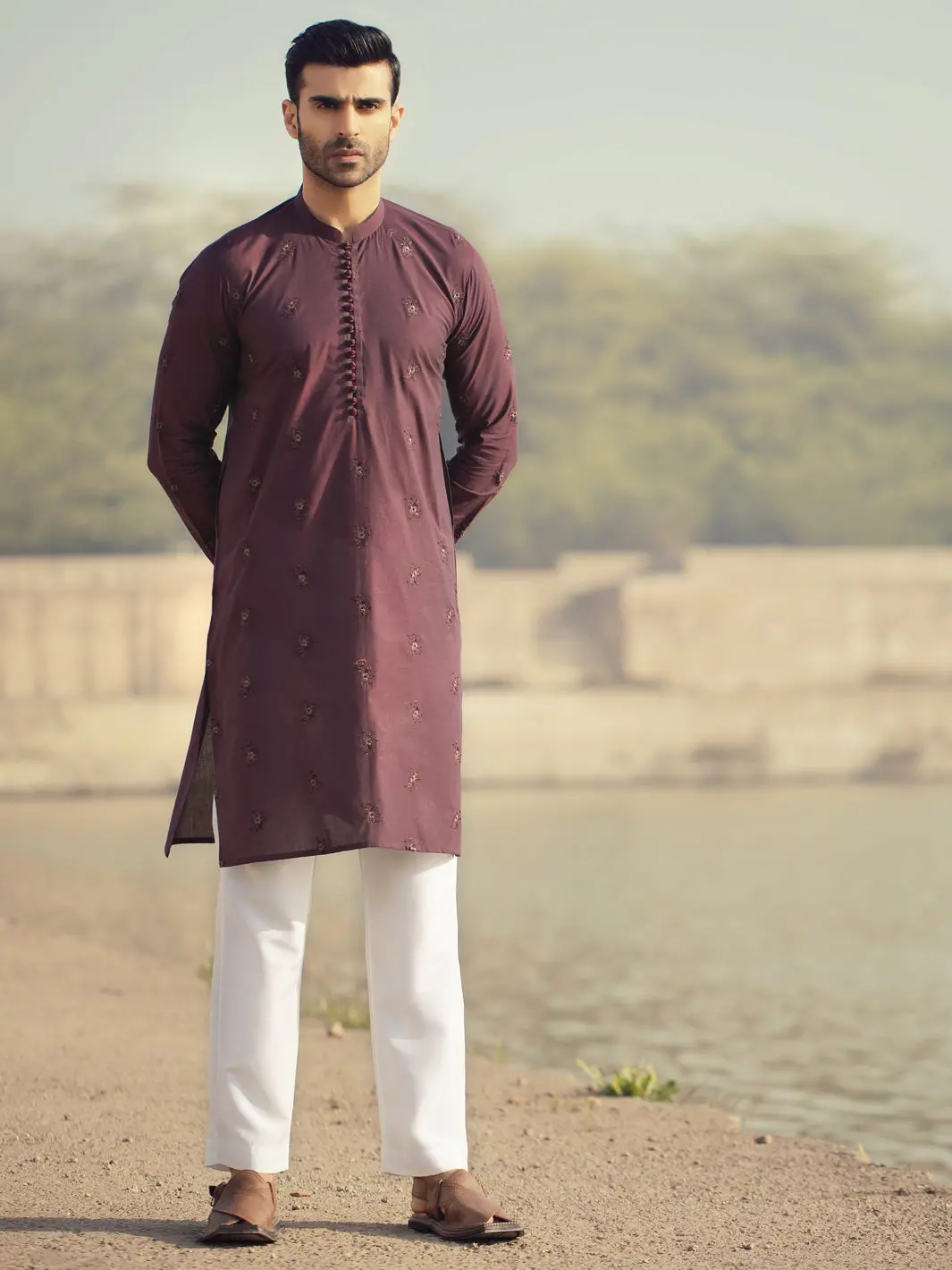 Maroon Cotton Kurta - Al-K-914C 1