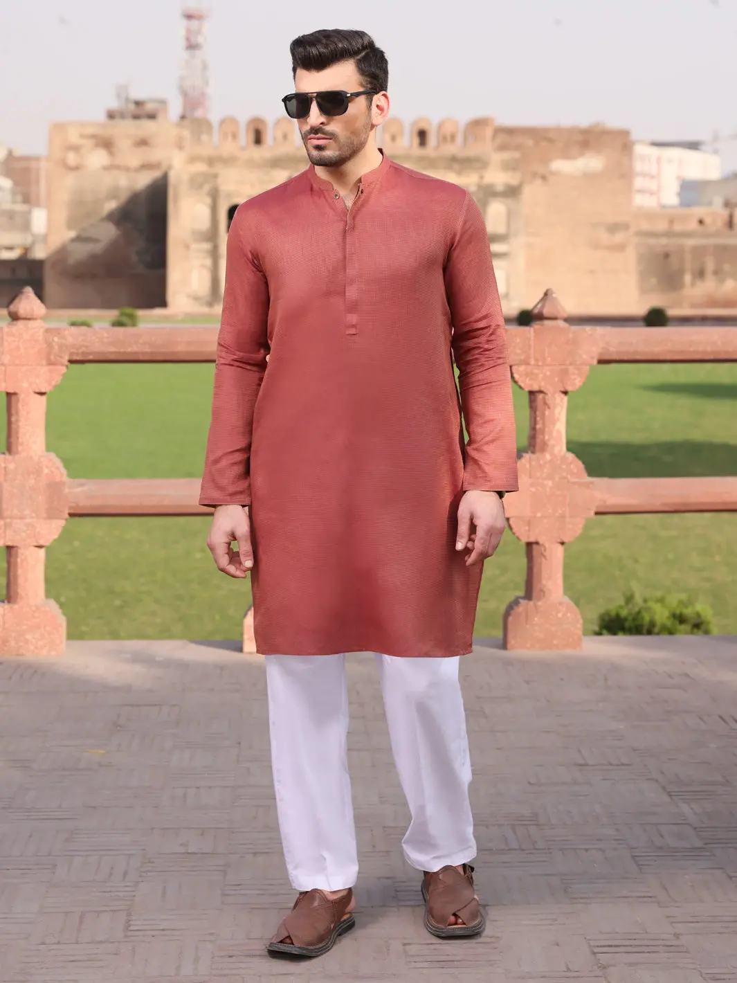 Orange Cotton Kurta - Al-K-925 1