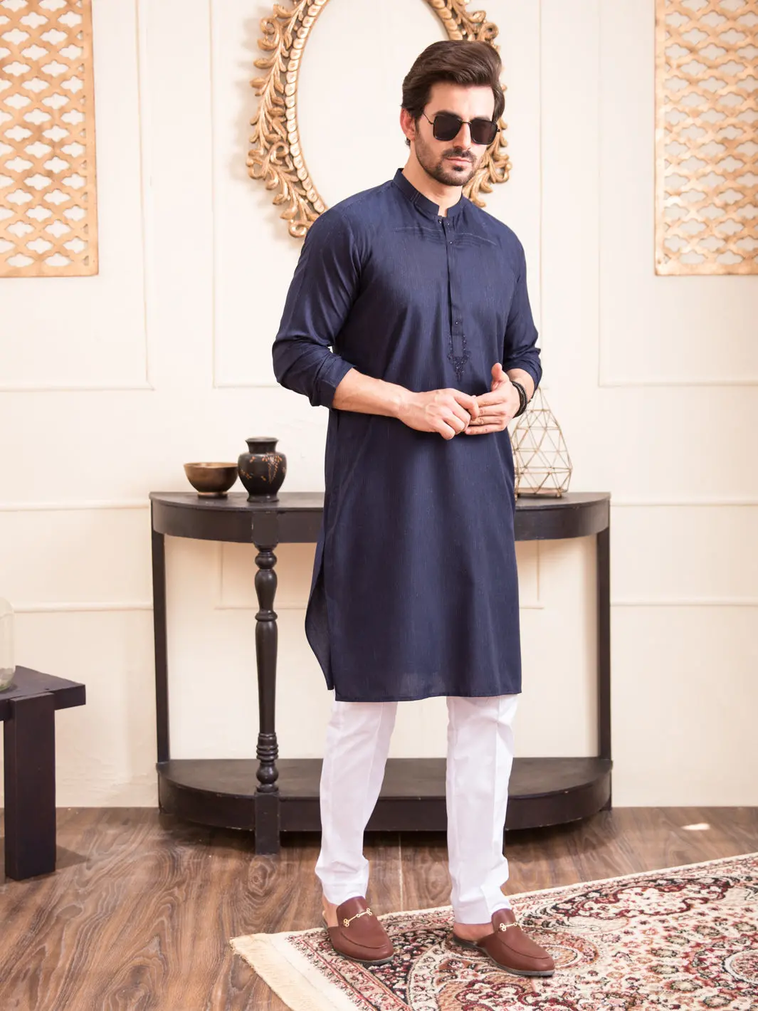 Blue Blended Kurta - Al-K-933 1