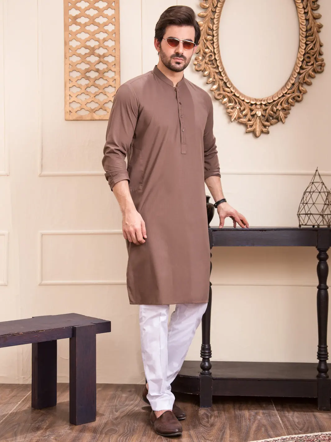 Brown Blended Kurta - Al-K-935 1